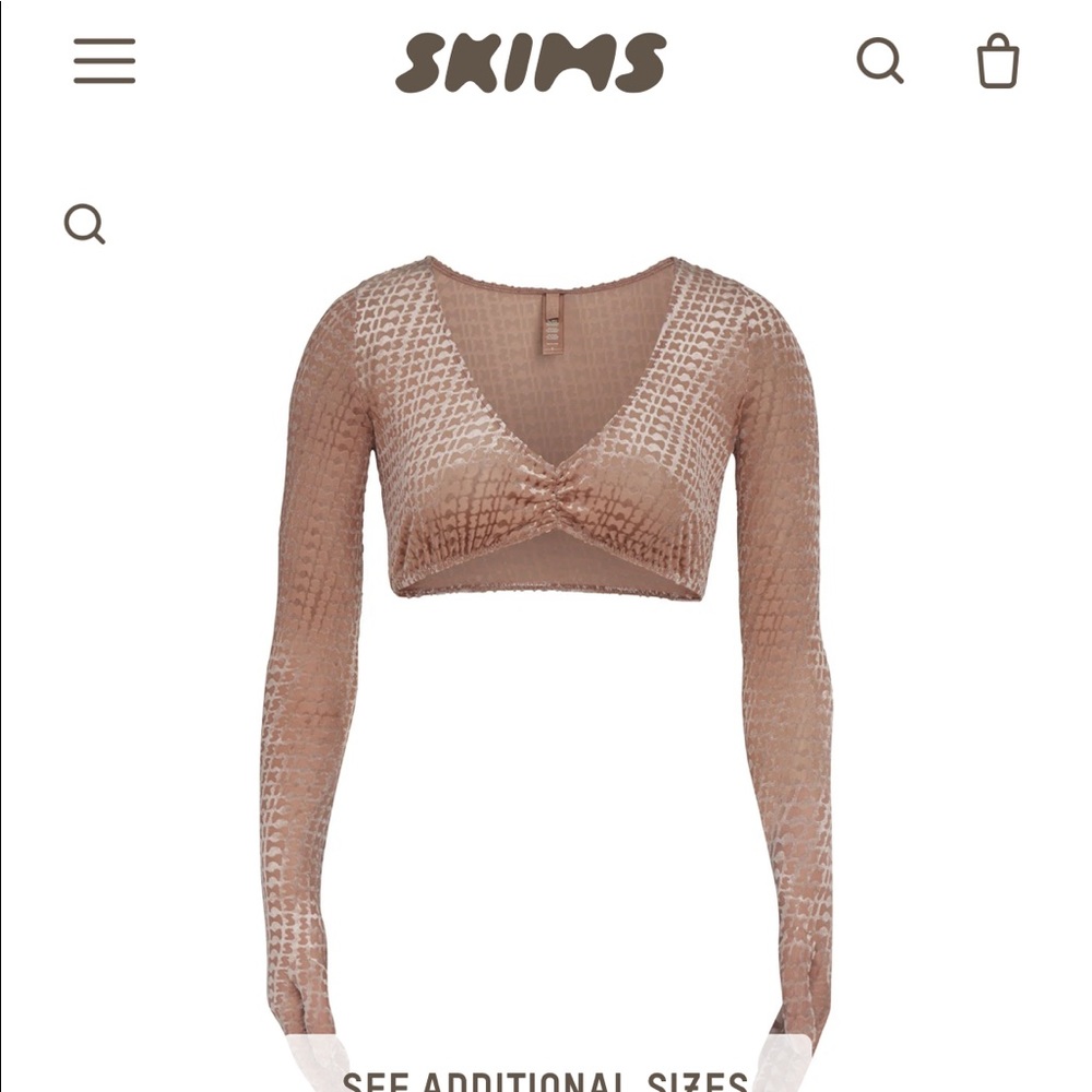 SKIMS velvet crop top & flared pant set sienna